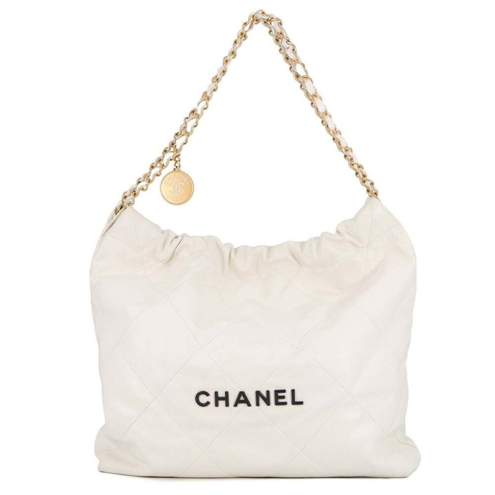 Chanel Chain Shoulder Bag CHANEL22 Small Shiny Calfskin AS3260 CHANEL White H...